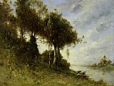 Riviere Canvas Paintings - Laveuses au bord de la riviere